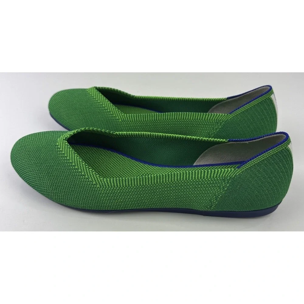 Rothys The Flat Jellybean Kelly Green Knit Round Toe Slip On Shoes 8.5 *RARE EUC - Picture 3 of 11